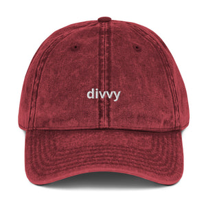 Cap with 'divvy' Embroidery (Vintage, 4 Colours)