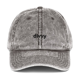 Cap with 'divvy' Embroidery (Vintage, 4 Colours)