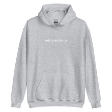 Load image into Gallery viewer, Hoodie with &#39;sub to arthur tv&#39; Print (7 colours)