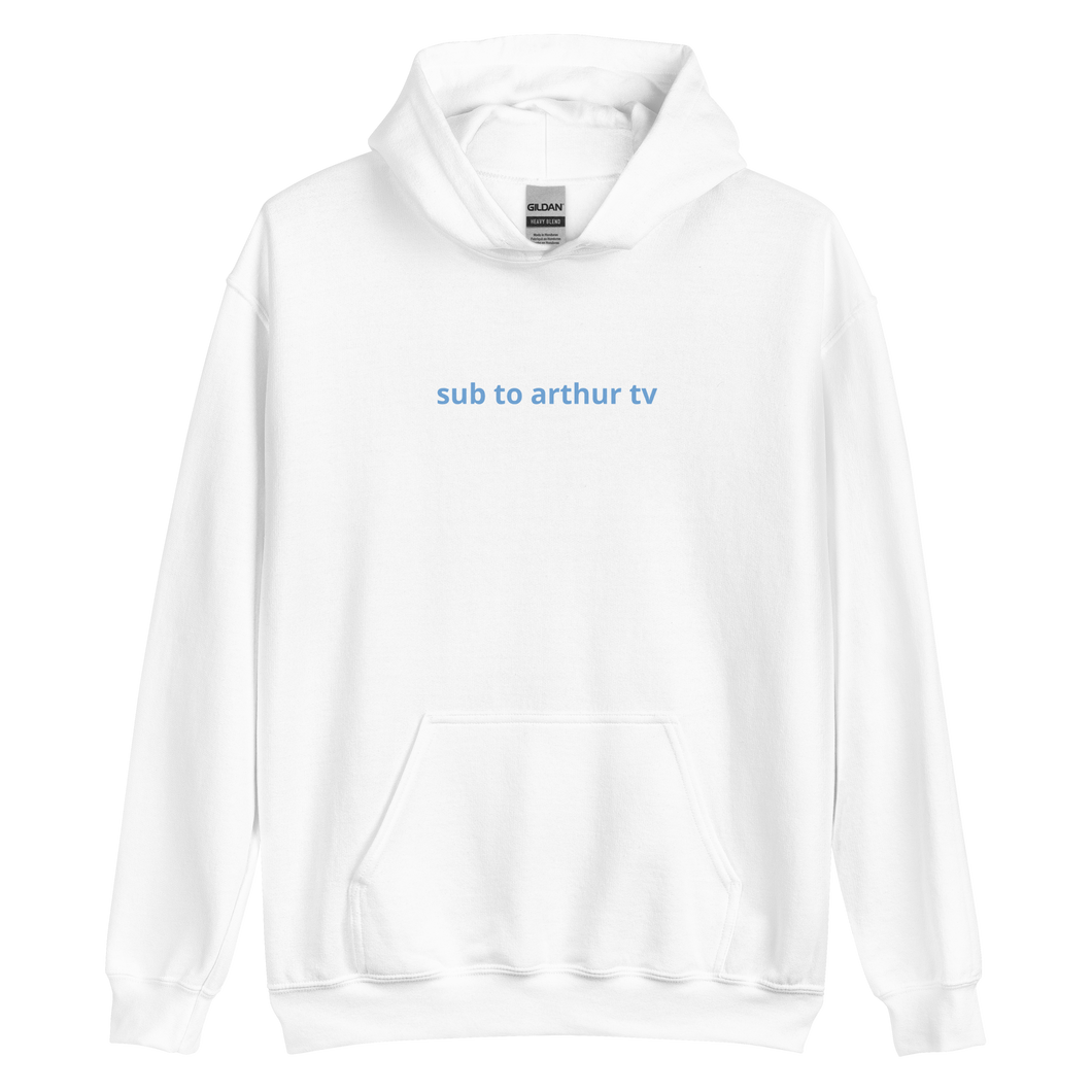 Hoodie with 'sub to arthur tv' Print (7 colours)